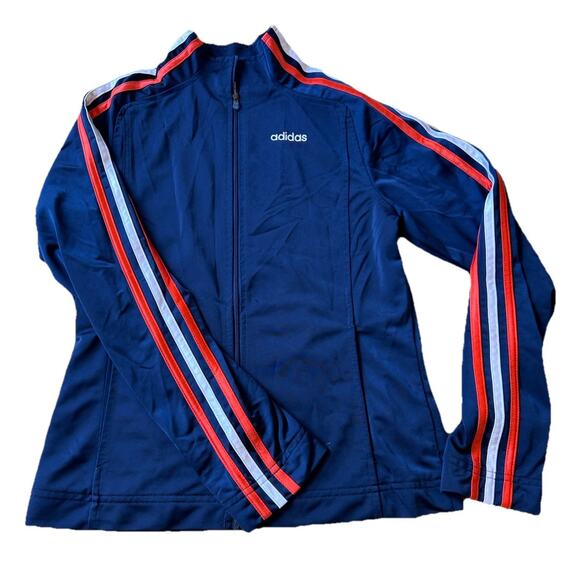 VTG Y2K Adidas 3 Stripe Jacket Trefoil Track Blue Orange FL GATORS Satin Women S - Picture 5 of 13